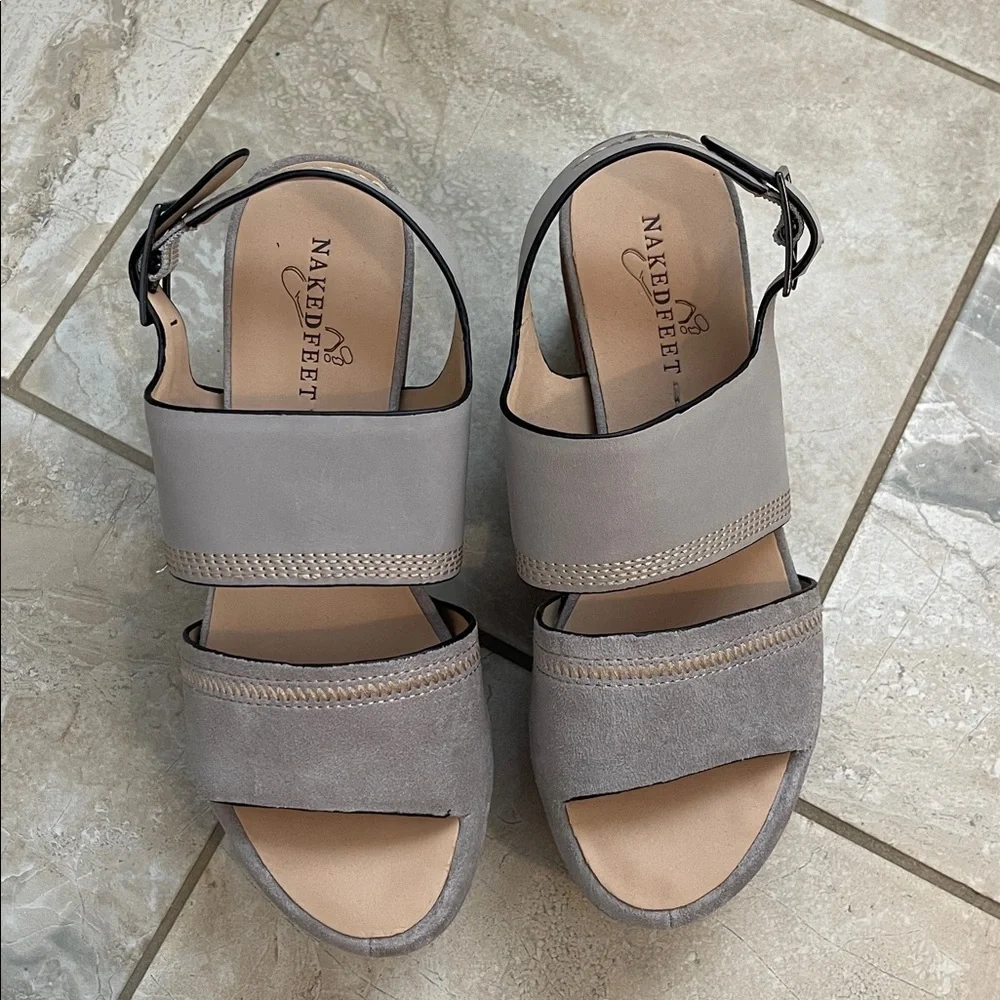 Naked Feet Mallow Platform Wedge Sandals 7
